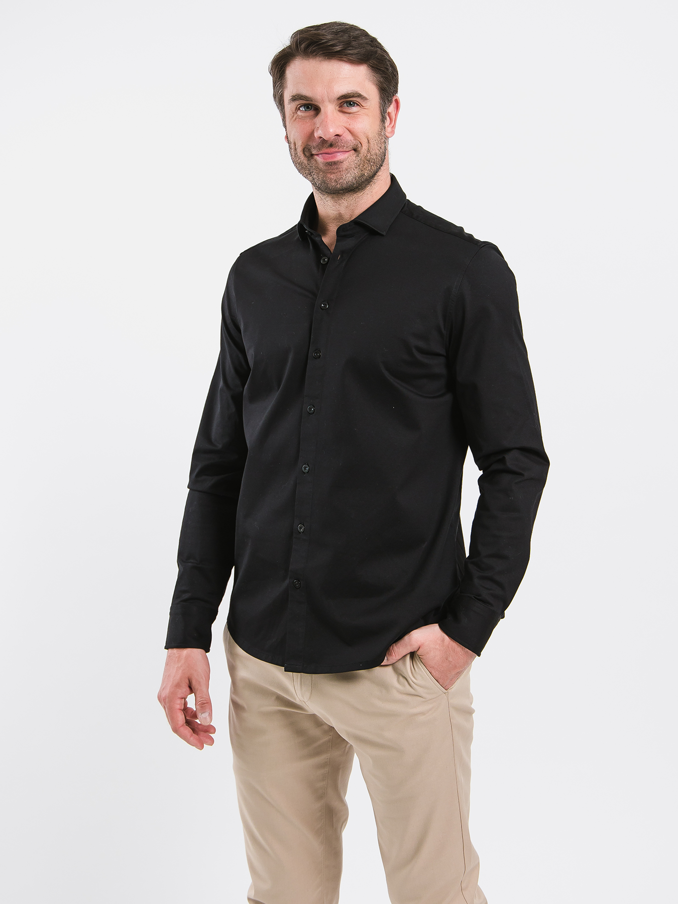 Pánska košeľa regular Be Lenka Essentials - Jet Black