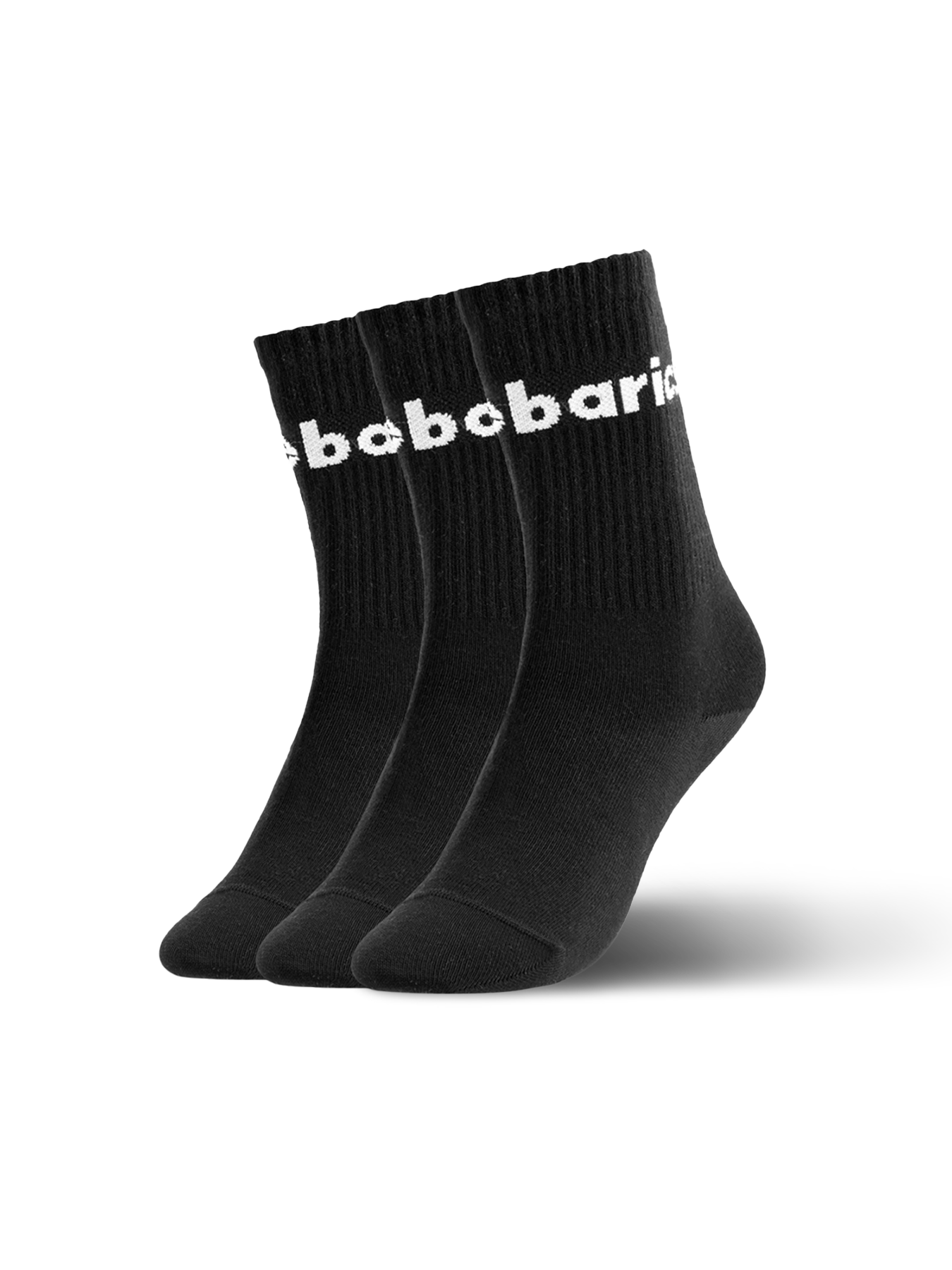 Barebarics - Barefoot Ponožky - Crew - Black - Big logo - 3 pack