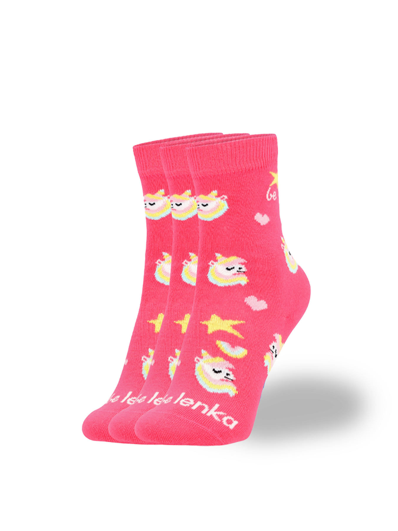 Detské barefoot ponožky Be Lenka Kids - Crew - Unicorn - BubleGum Pink - 3 pack